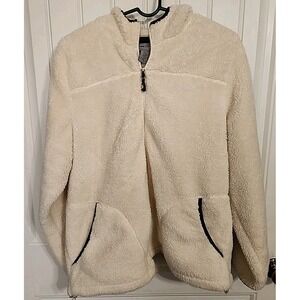 Free Country Womens Jacket XL White Faux Fur Hooded Jacket